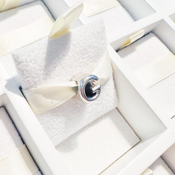 925 Sterling Silver Letter G Charm Bead Fits Pandora Charm Bracelets And Bangles - Picture 2 of 10